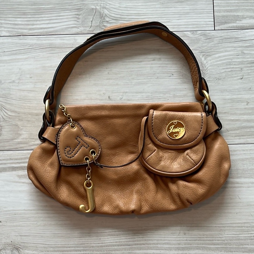 Juicy Couture Tan Hobo Shoulder Bag with Gold Hardware